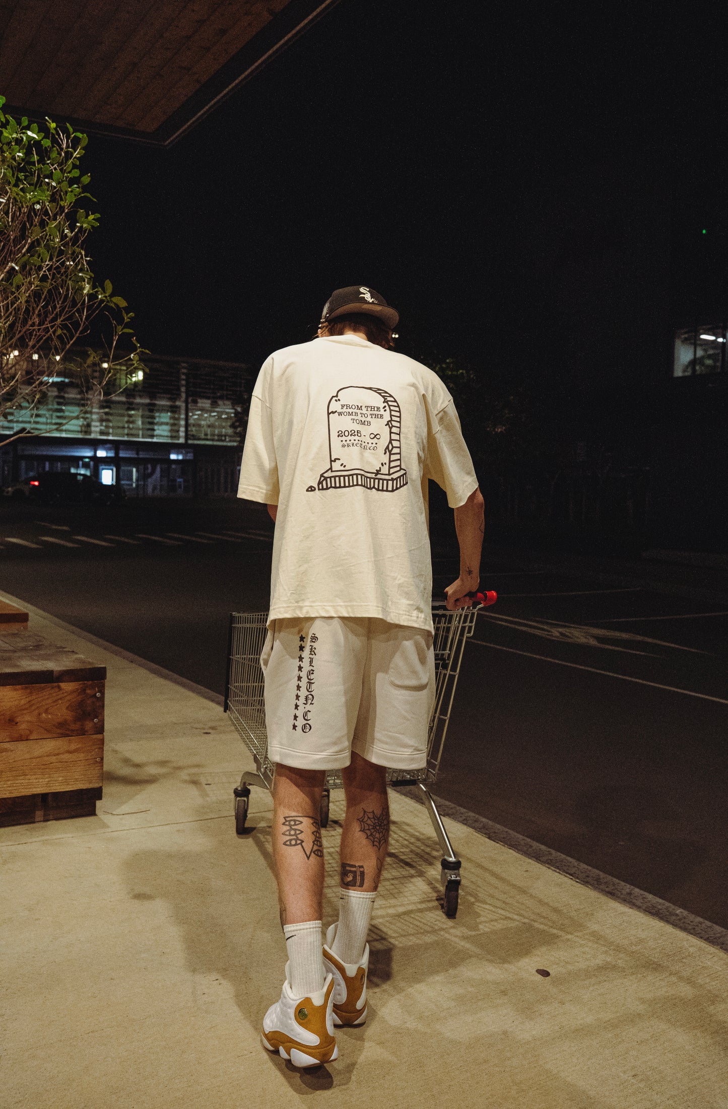 SKLETN BOX SHORTS (BONE)